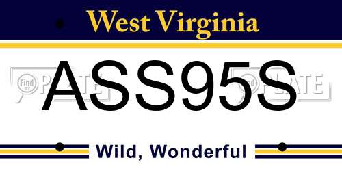 ASS95S West Virginia License Plate