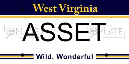 ASSET West Virginia License Plate