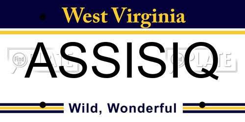 ASSISIQ West Virginia License Plate