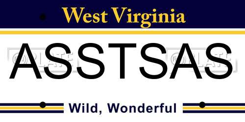 ASSTSAS West Virginia License Plate