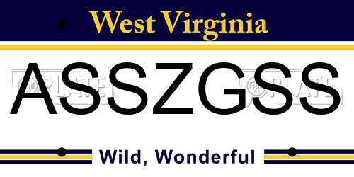 ASSZGSS West Virginia License Plate