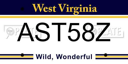 AST58Z West Virginia License Plate