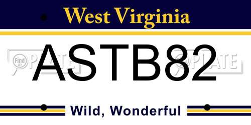ASTB82 West Virginia License Plate