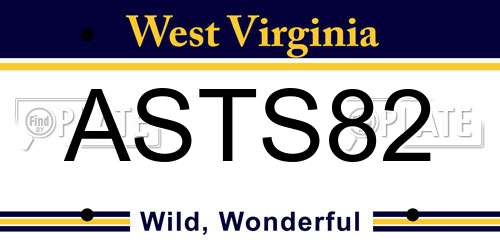 ASTS82 West Virginia License Plate