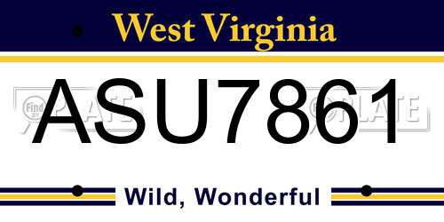 ASU7861 West Virginia License Plate