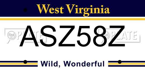 ASZ58Z West Virginia License Plate