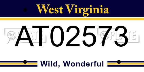 AT02573 West Virginia License Plate