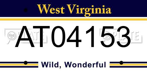 AT04153 West Virginia License Plate