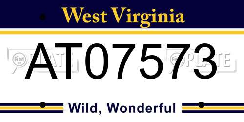 AT07573 West Virginia License Plate