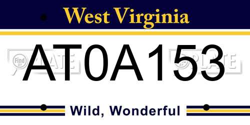 AT0A153 West Virginia License Plate