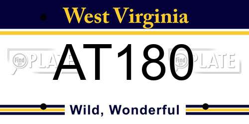 AT180 West Virginia License Plate
