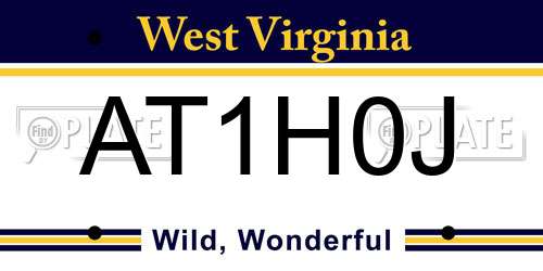 AT1H0J West Virginia License Plate