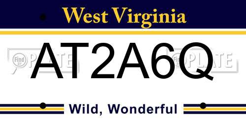 AT2A6Q West Virginia License Plate