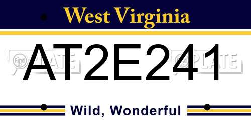 AT2E241 West Virginia License Plate