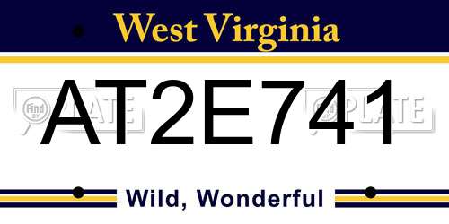 AT2E741 West Virginia License Plate