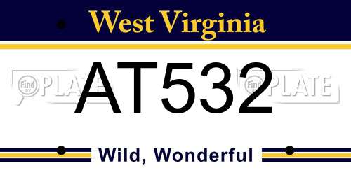 AT532 West Virginia License Plate