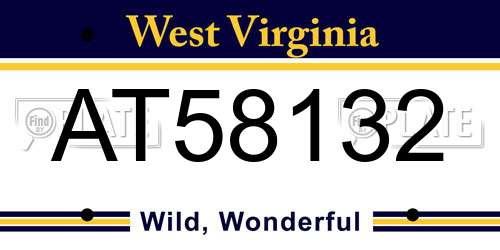 AT58132 West Virginia License Plate