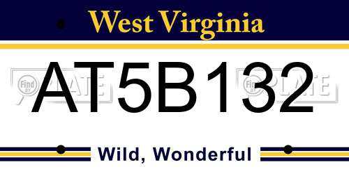 AT5B132 West Virginia License Plate
