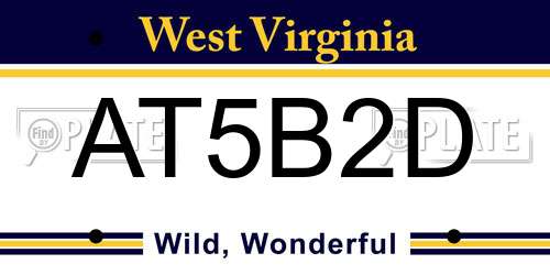 AT5B2D West Virginia License Plate