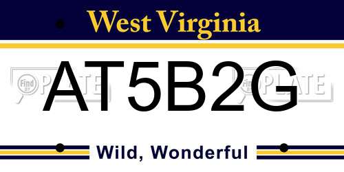AT5B2G West Virginia License Plate