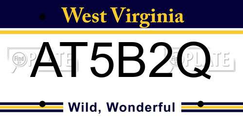 AT5B2Q West Virginia License Plate