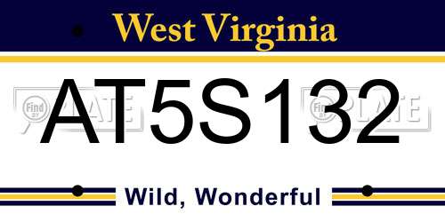 AT5S132 West Virginia License Plate