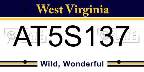 AT5S137 West Virginia License Plate