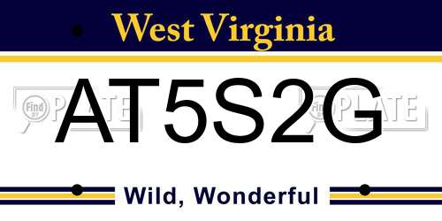 AT5S2G West Virginia License Plate