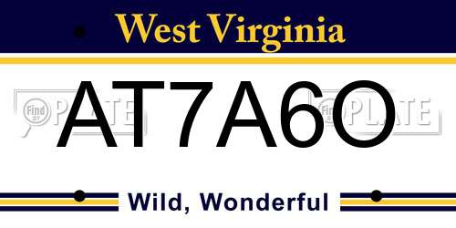 AT7A6O West Virginia License Plate