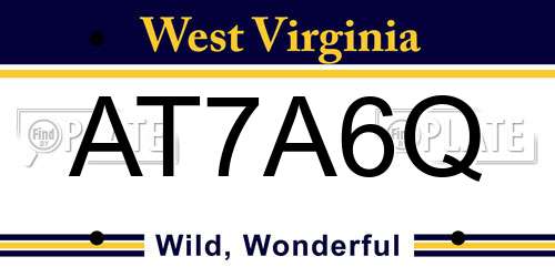 AT7A6Q West Virginia License Plate