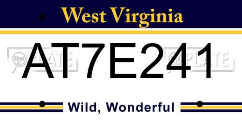 AT7E241 West Virginia License Plate
