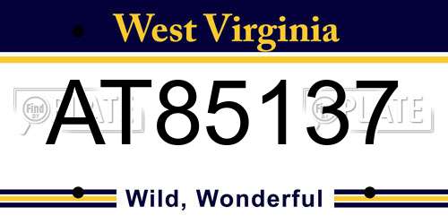AT85137 West Virginia License Plate