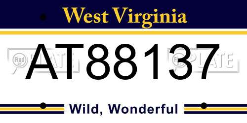 AT88137 West Virginia License Plate