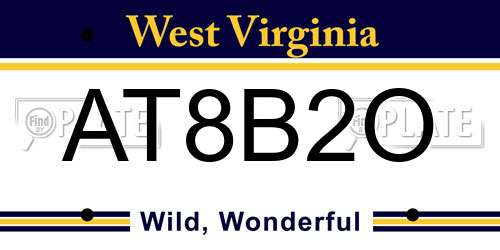 AT8B2O West Virginia License Plate