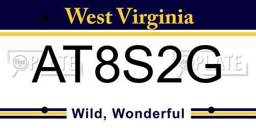 AT8S2G West Virginia License Plate
