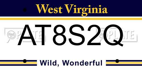 AT8S2Q West Virginia License Plate