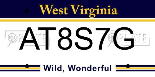 AT8S7G West Virginia License Plate