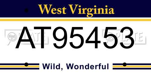AT95453 West Virginia License Plate