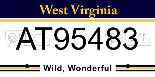 AT95483 West Virginia License Plate