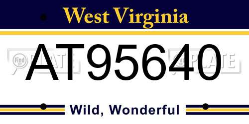 AT95640 West Virginia License Plate