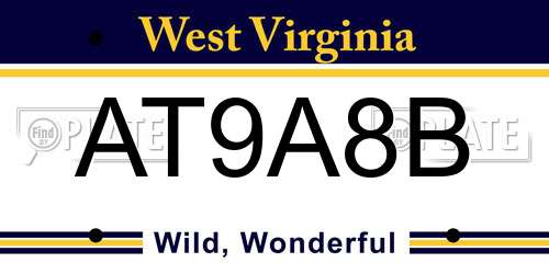 AT9A8B West Virginia License Plate