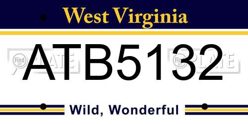 ATB5132 West Virginia License Plate