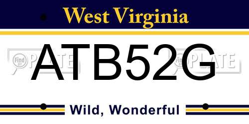 ATB52G West Virginia License Plate