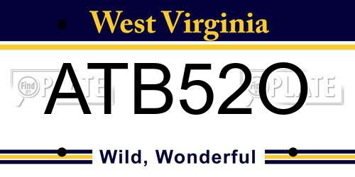 ATB52O West Virginia License Plate