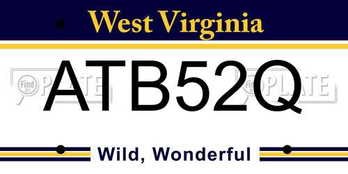 ATB52Q West Virginia License Plate