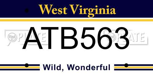 ATB563 West Virginia License Plate