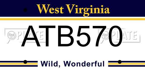 ATB570 West Virginia License Plate