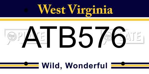 ATB576 West Virginia License Plate