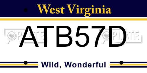 ATB57D West Virginia License Plate