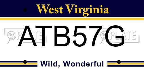 ATB57G West Virginia License Plate